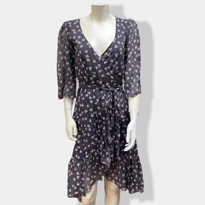 GANNI 3369 Tilden Mesh Wrap Dress EUC 34 / US Auth Flawless Midi/Long